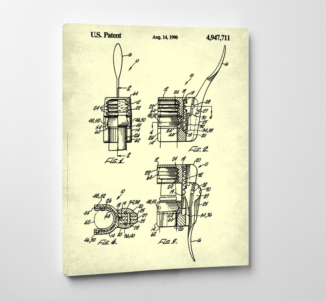Champagne Bottle Opener Patent Poster Cafe Print Bar Art - OnTrendAndFab
