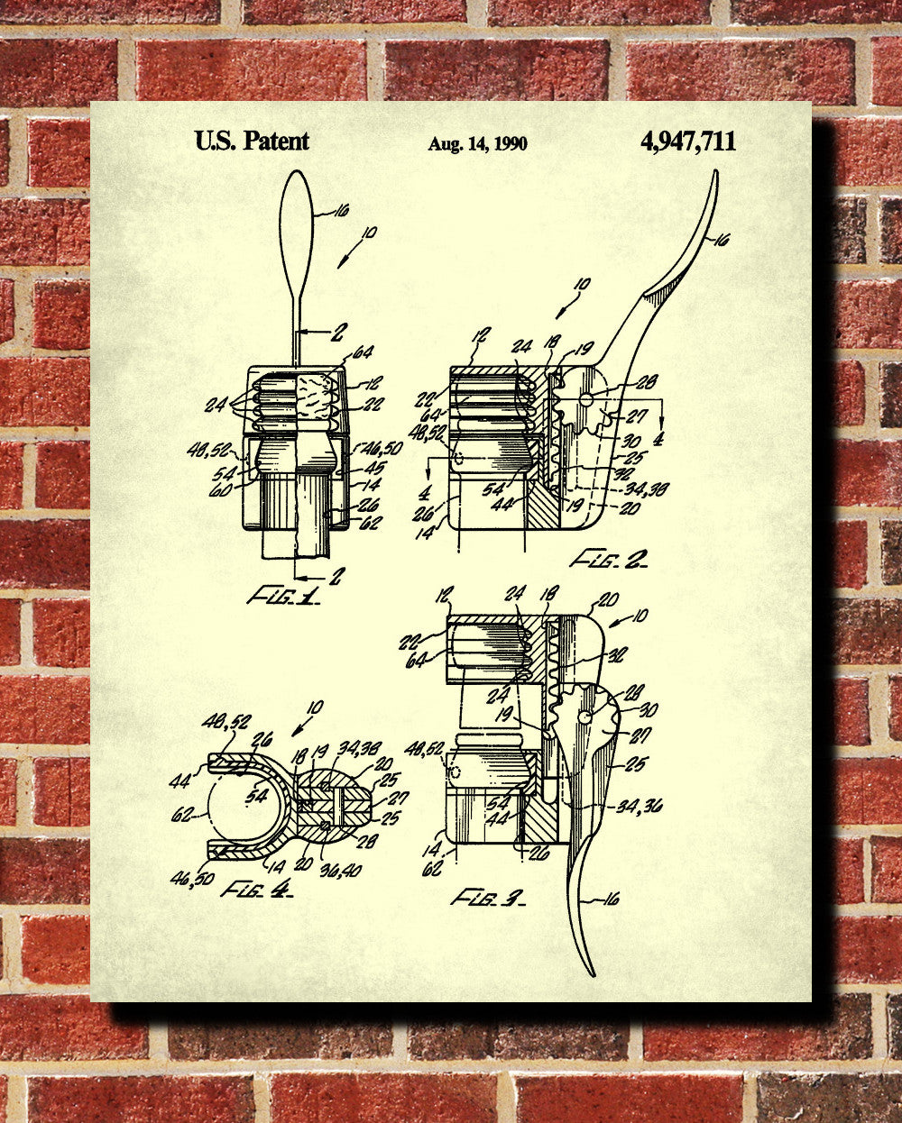 Champagne Bottle Opener Patent Poster Cafe Print Bar Art - OnTrendAndFab