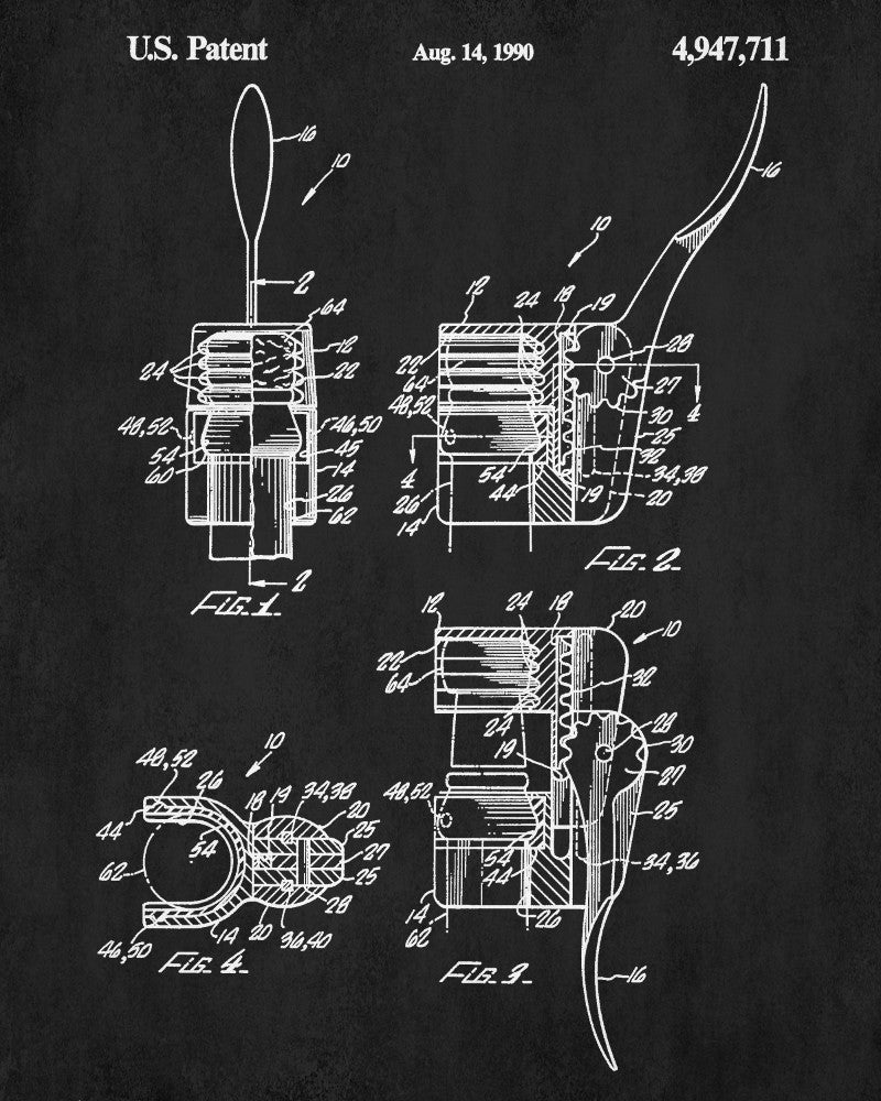 Champagne Bottle Opener Patent Poster Cafe Print Bar Art - OnTrendAndFab