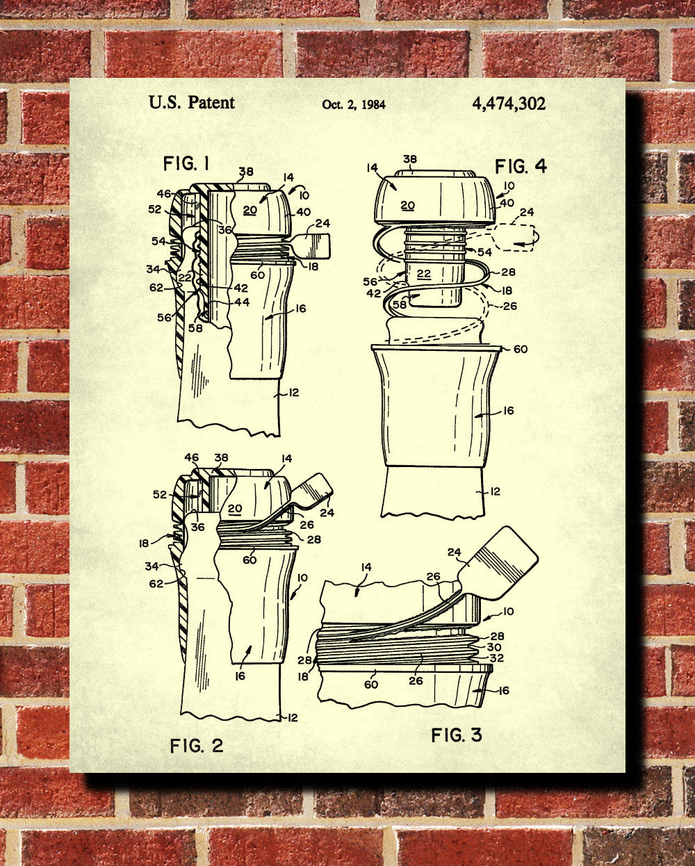 Champagne Cork Patent Poster Bar Art Cafe Print - OnTrendAndFab