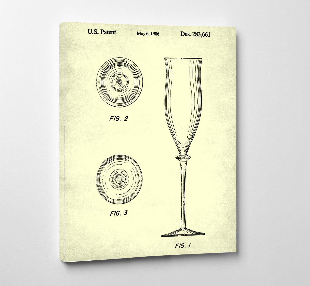 Champagne Flutes Glass Patent Print Bar Art Cafe Poster - OnTrendAndFab