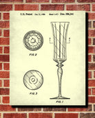 Champagne Flutes Glass Patent Print Cafe Poster Bar Art - OnTrendAndFab