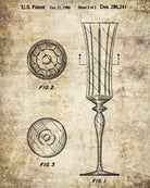 Champagne Flutes Glass Patent Print Cafe Poster Bar Art - OnTrendAndFab