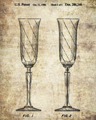 Champagne Flute Glass Patent Print Bar Art Cafe Poster - OnTrendAndFab