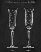 Champagne Flute Glass Patent Print Bar Art Cafe Poster - OnTrendAndFab