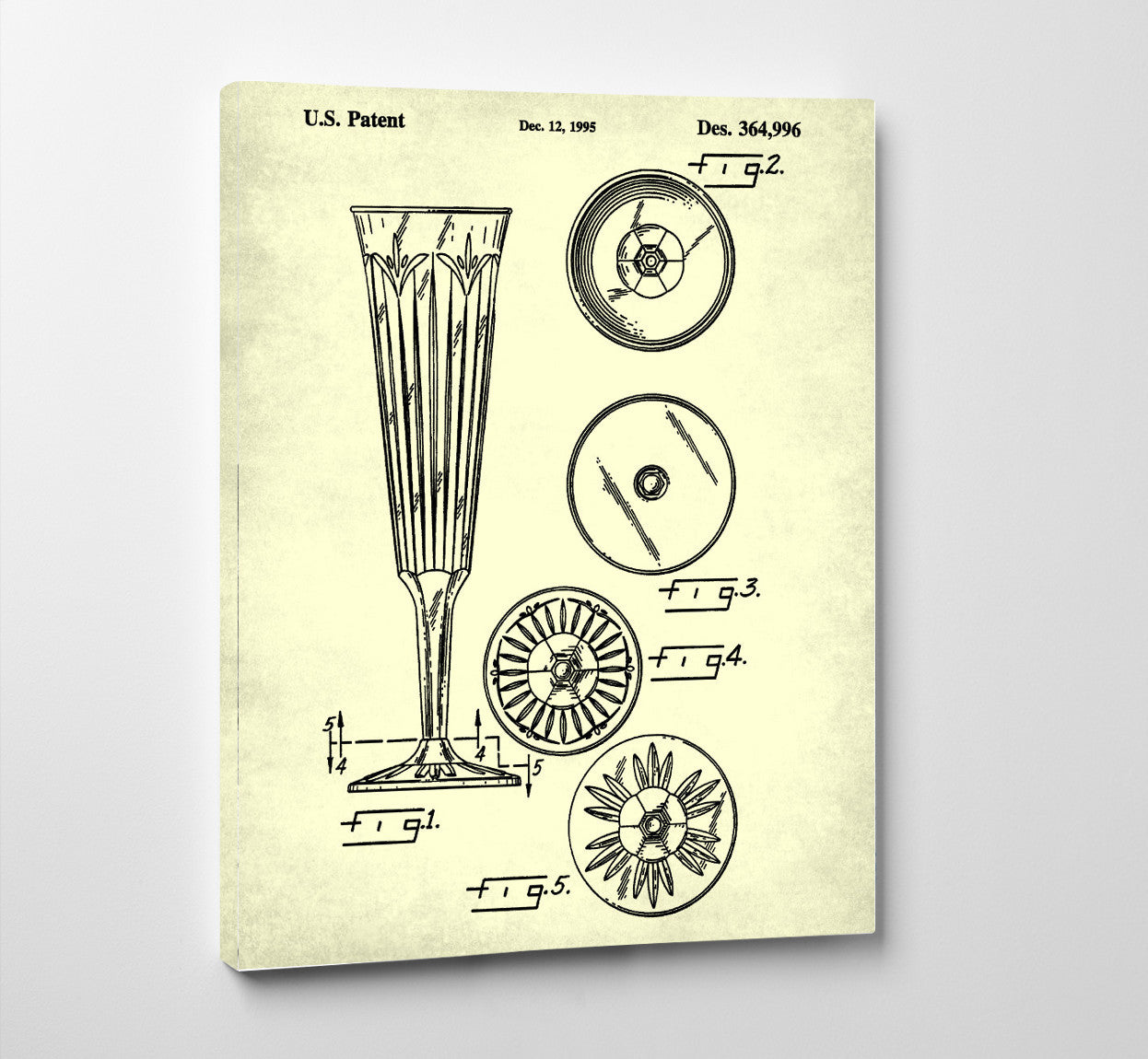 Champagne Flute Glass Patent Print Cafe Poster Bar Art - OnTrendAndFab