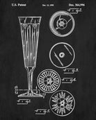 Champagne Flute Glass Patent Print Cafe Poster Bar Art - OnTrendAndFab