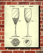 Champagne Flute Glass Patent Print Bar Art Cafe Poster - OnTrendAndFab