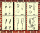 Champagne Patent Prints Set 6 Bar Art Posters - OnTrendAndFab