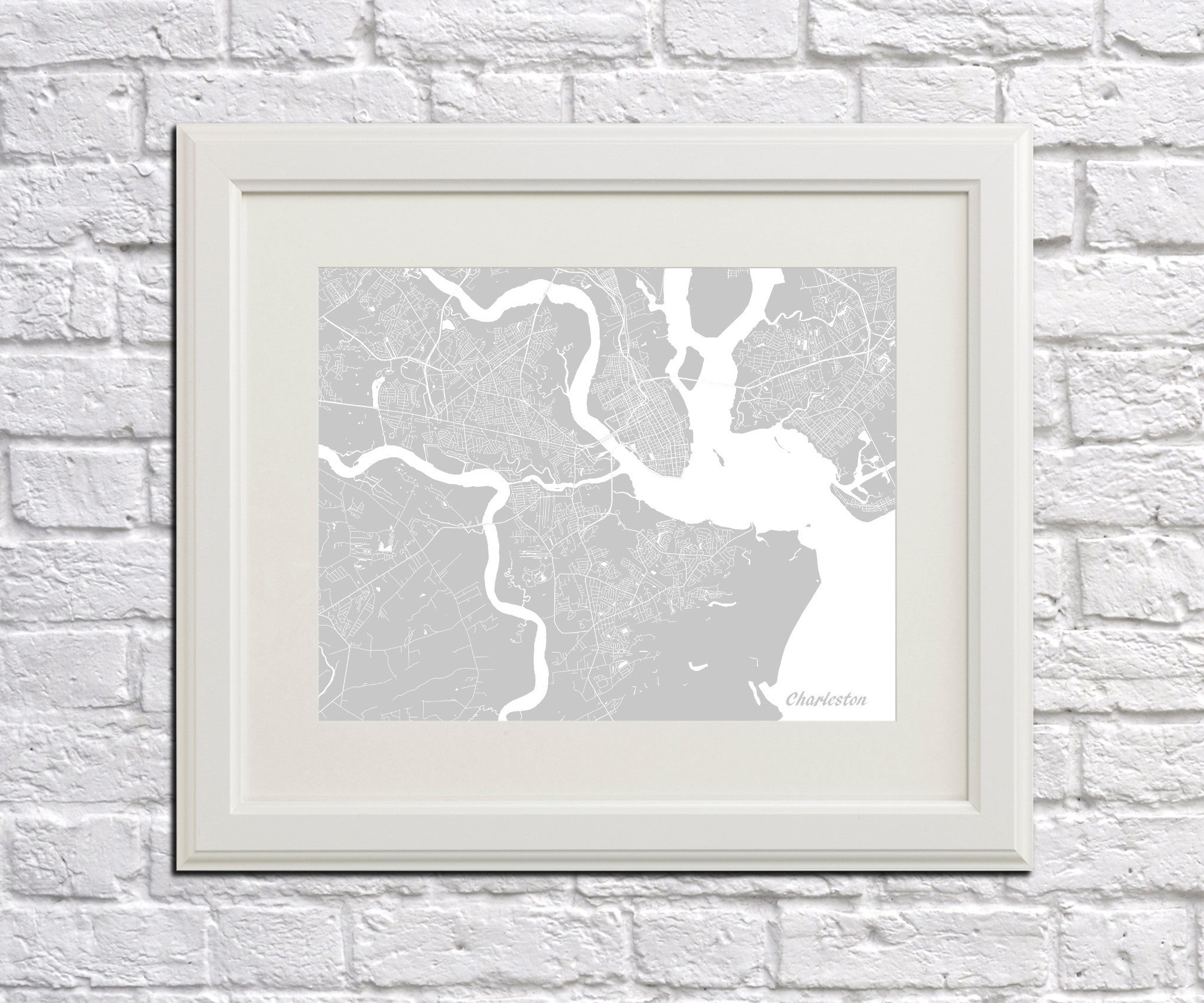 Charleston SC City Street Map Print Custom Wall Map - OnTrendAndFab