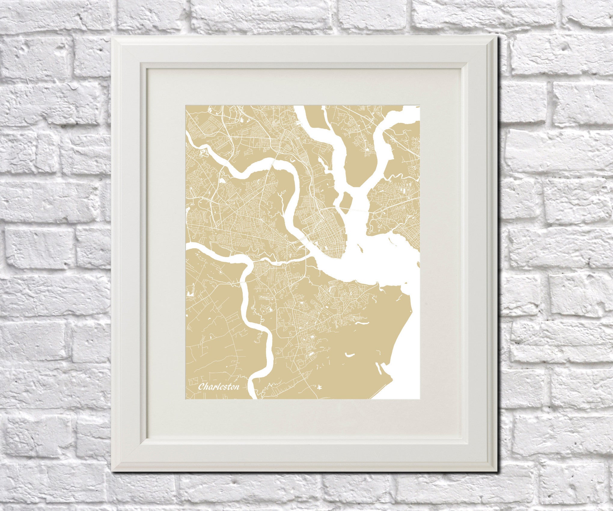 Charleston SC City Street Map Print Custom Wall Map - OnTrendAndFab