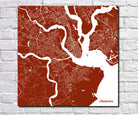 Charleston SC City Street Map Print Custom Wall Map - OnTrendAndFab