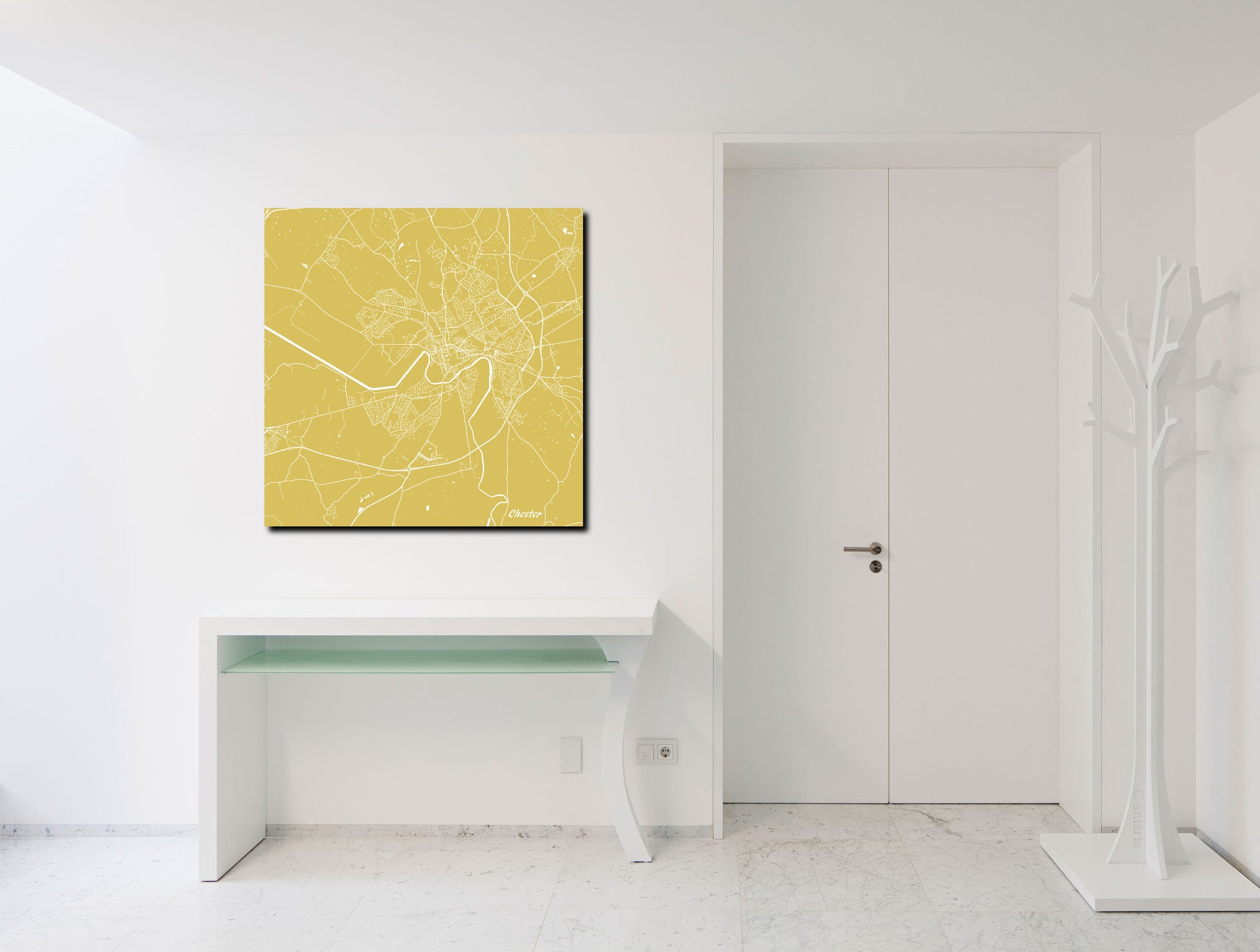 Chester City Street Map Print Modern Art Poster Home Decor - OnTrendAndFab