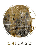 Chicago City Street Map Custom Wall Map Poster