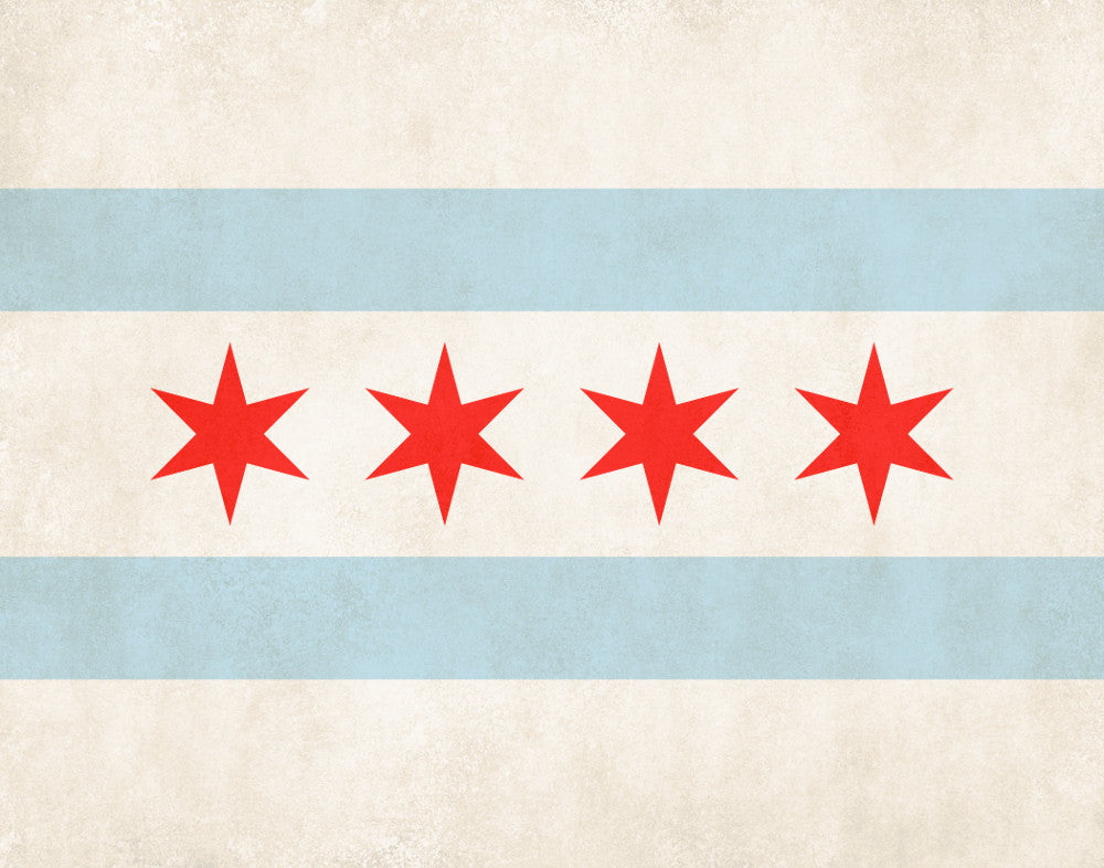 Chicago Illinois City Flag Print