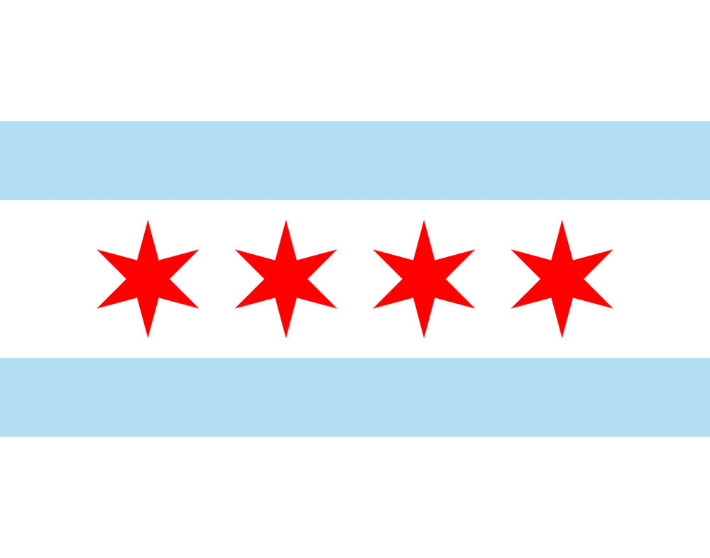 Chicago Illinois City Flag Print