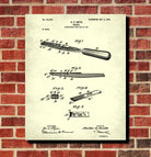 Carpenters Chisel Patent Print Hand Tools Blueprint Workshop Poster