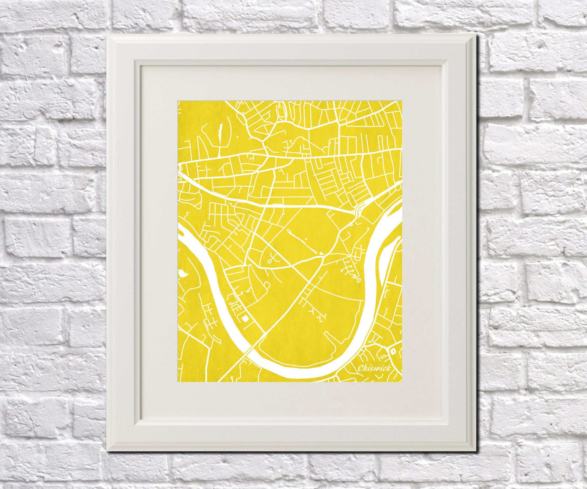Chiswick London City Street Map Print Feature Wall Art Poster