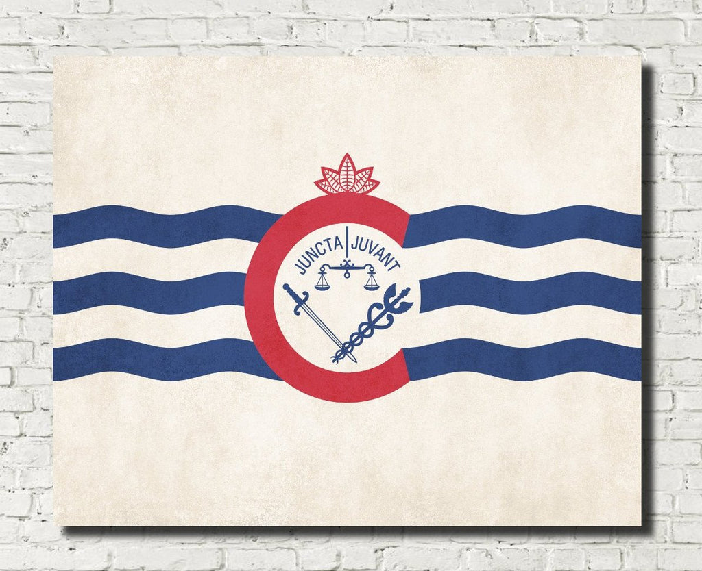 Cincinnati Ohio City Flag Print