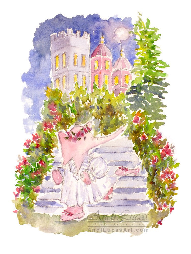 Cinderella Elephant Children's Nursery Wall Art Print - OnTrendAndFab