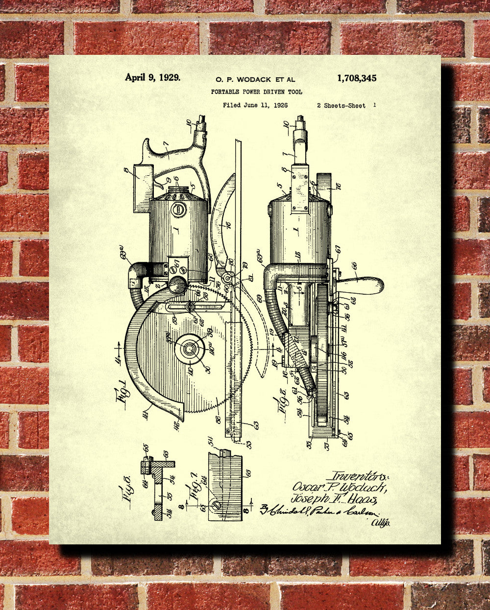 Circular Saw Blueprint Power Tools Poster Workshop Art - OnTrendAndFab