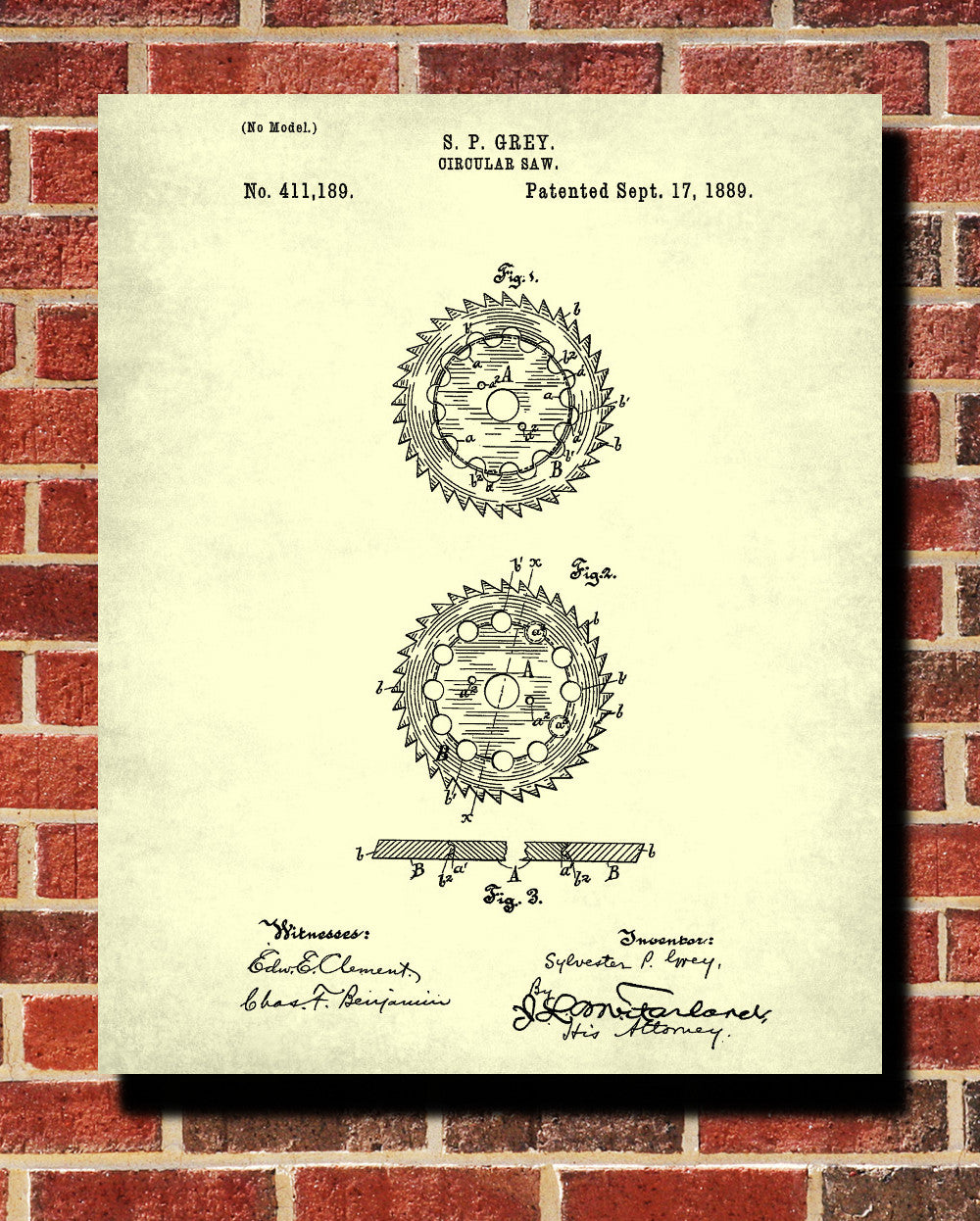 Circular Saw Patent Print Power Tools Poster Workshop Art - OnTrendAndFab