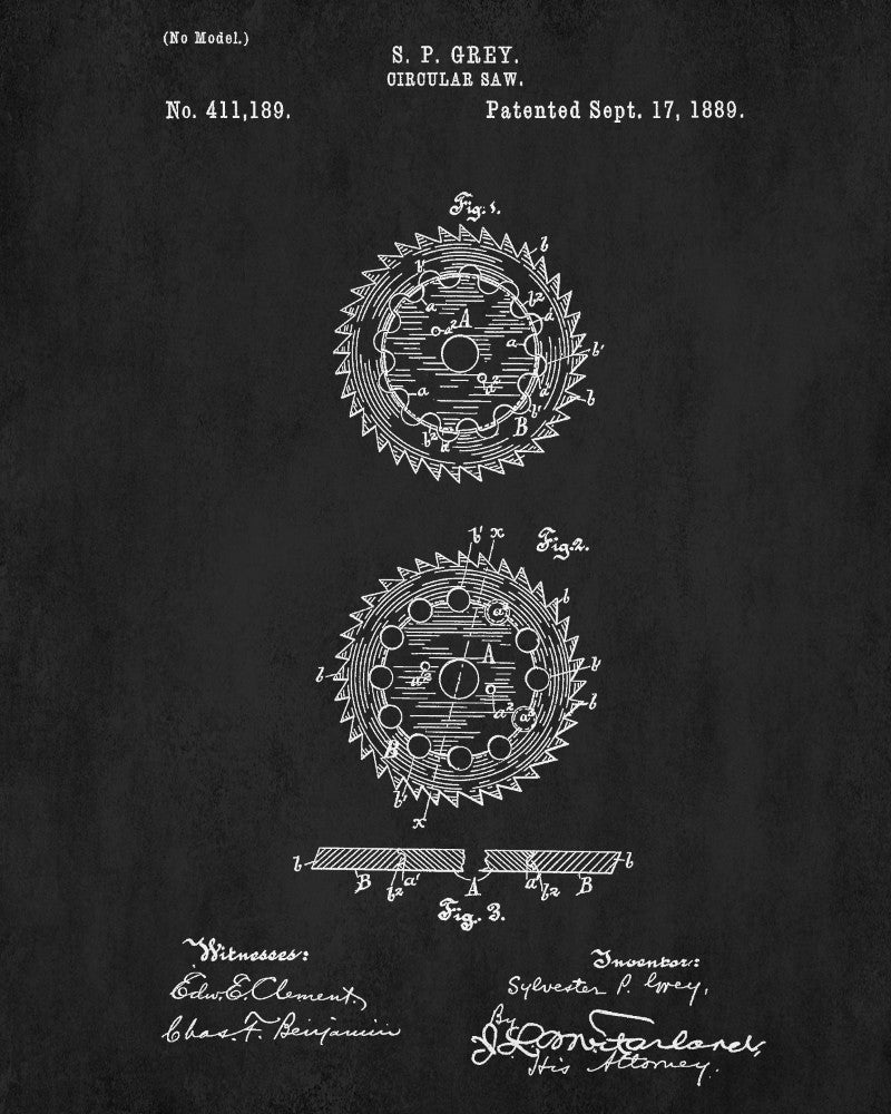 Circular Saw Patent Print Power Tools Poster Workshop Art - OnTrendAndFab