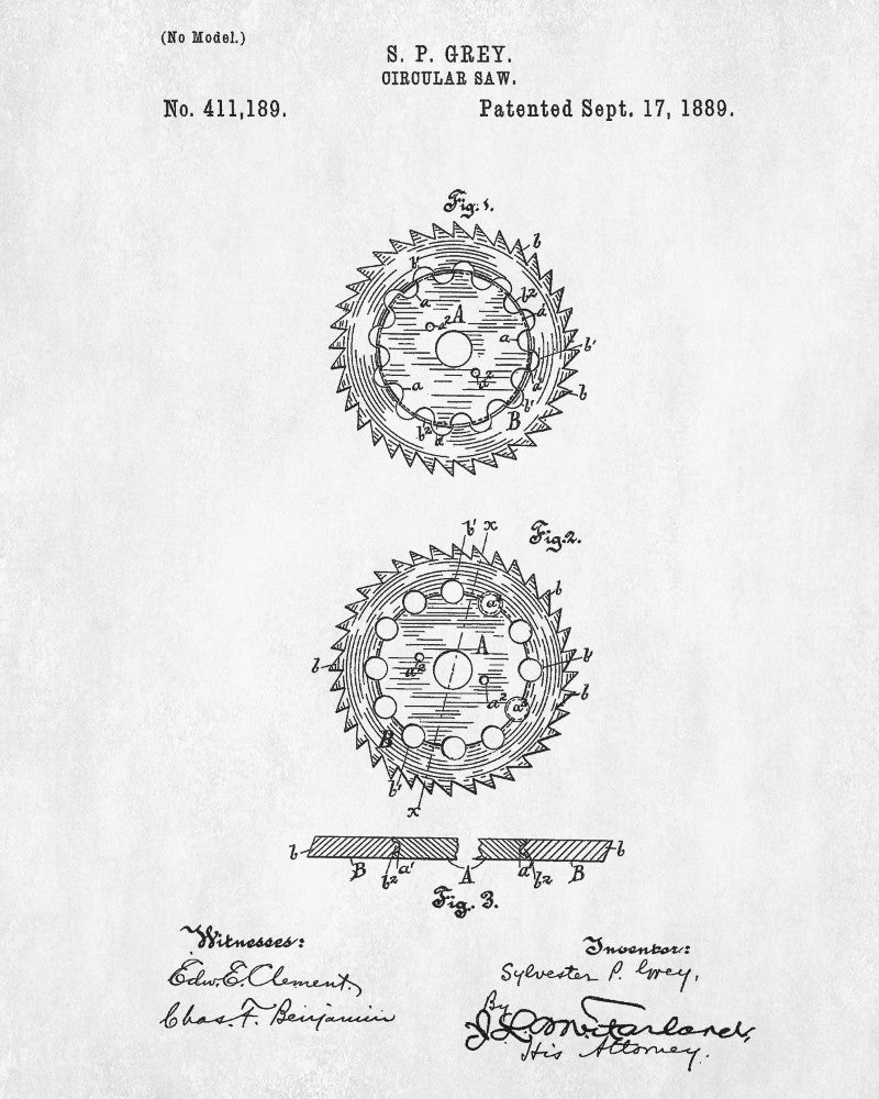 Circular Saw Patent Print Power Tools Poster Workshop Art - OnTrendAndFab