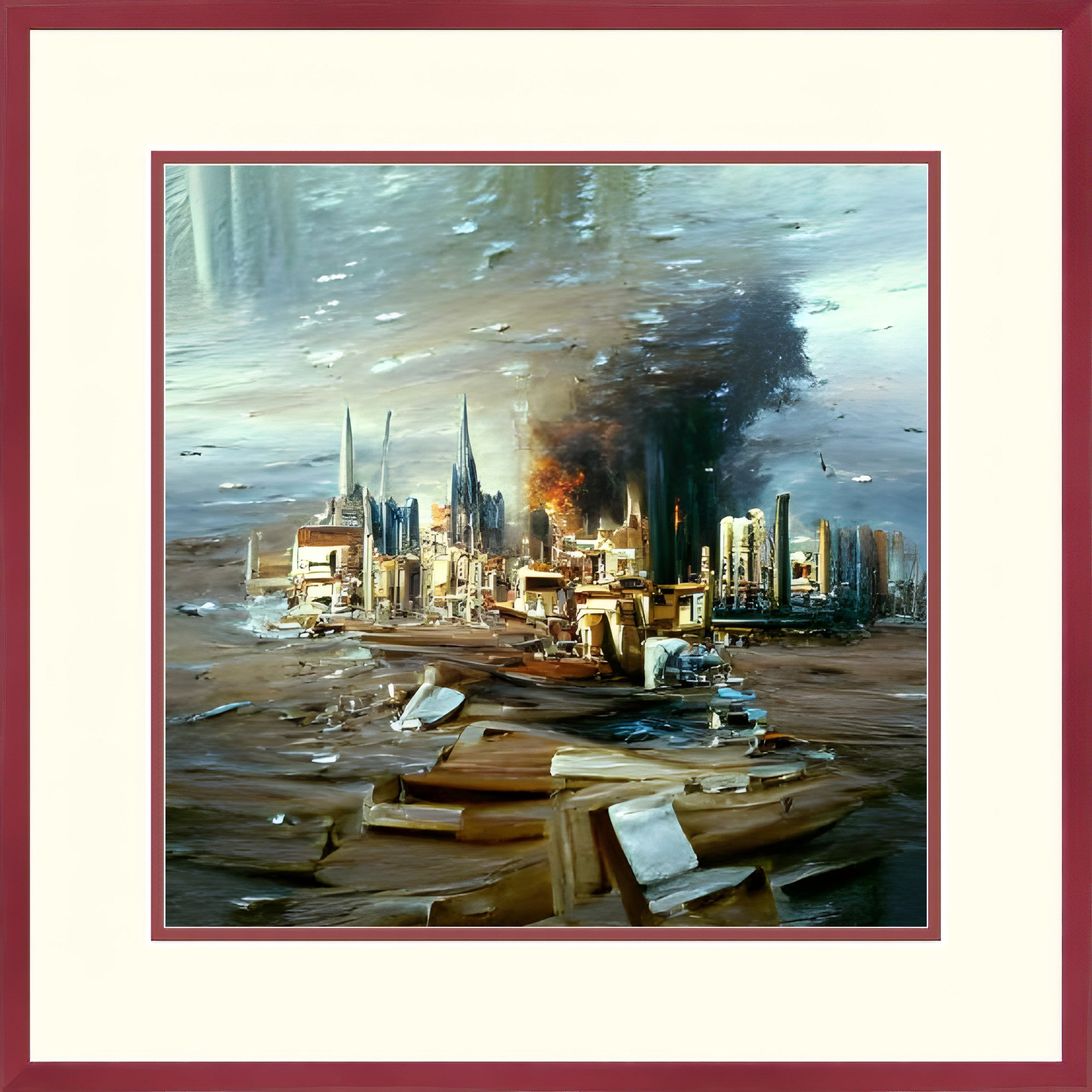 City Apocalypse,Framed Abstract Fine Art Print