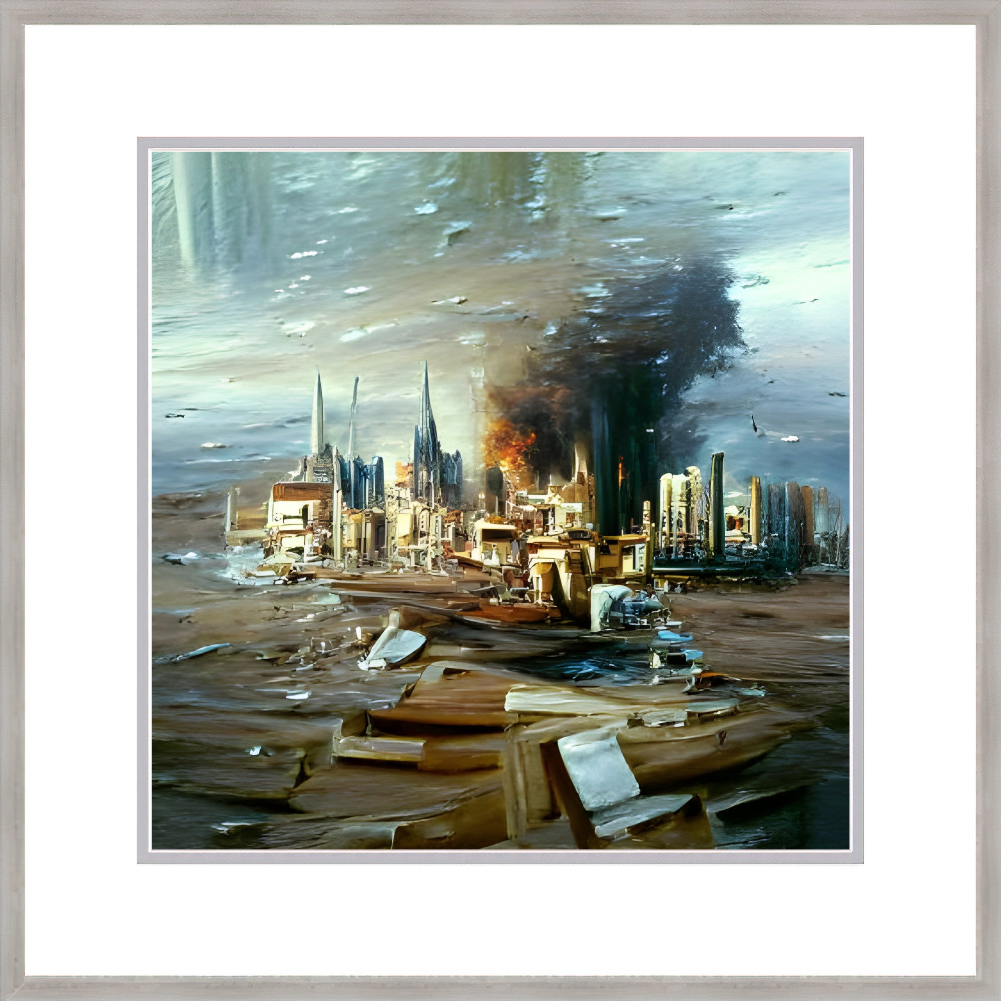 City Apocalypse,Framed Abstract Fine Art Print