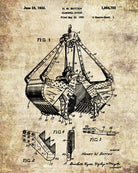 Clamshell Bucket Patent Print Construction Blueprint Mining Poster