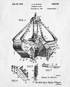 Clamshell Bucket Patent Print Construction Blueprint Mining Poster