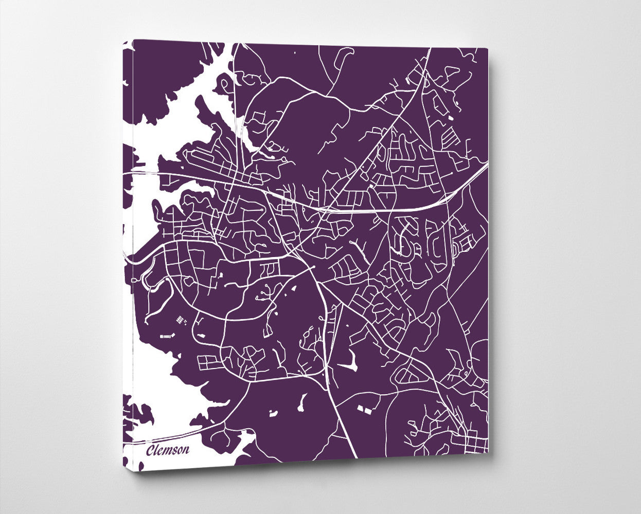 Clemson SC Street Map Print Custom Wall Map