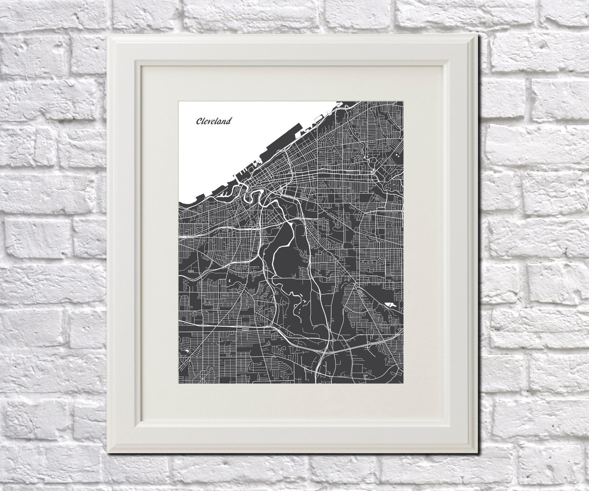 Cleveland City Street Map Print Custom Map Poster - OnTrendAndFab