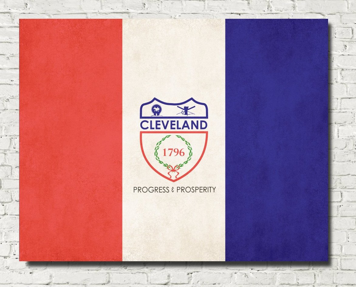 Cleveland Ohio City Flag Print