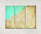 Cleveland Ohio City Street Map 3 Panel Canvas Wall Art 7119C3