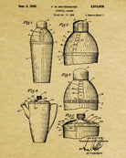 Bar Poster Cocktail Shaker Patent Print Cafe Art Pub Wall Poster