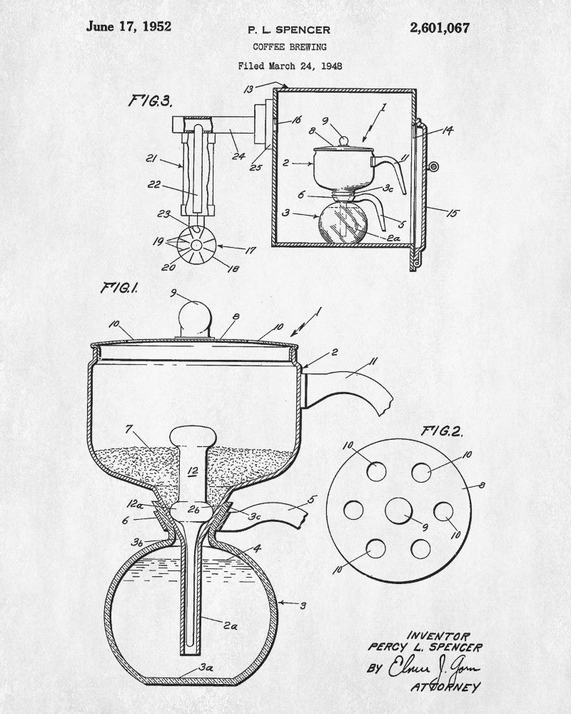 Coffee Brewing Patent Print Cafe Blueprint Kitchen Poster - OnTrendAndFab