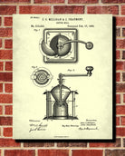 Coffee Grinder Patent Print Cafe Blueprint Kitchen Poster - OnTrendAndFab