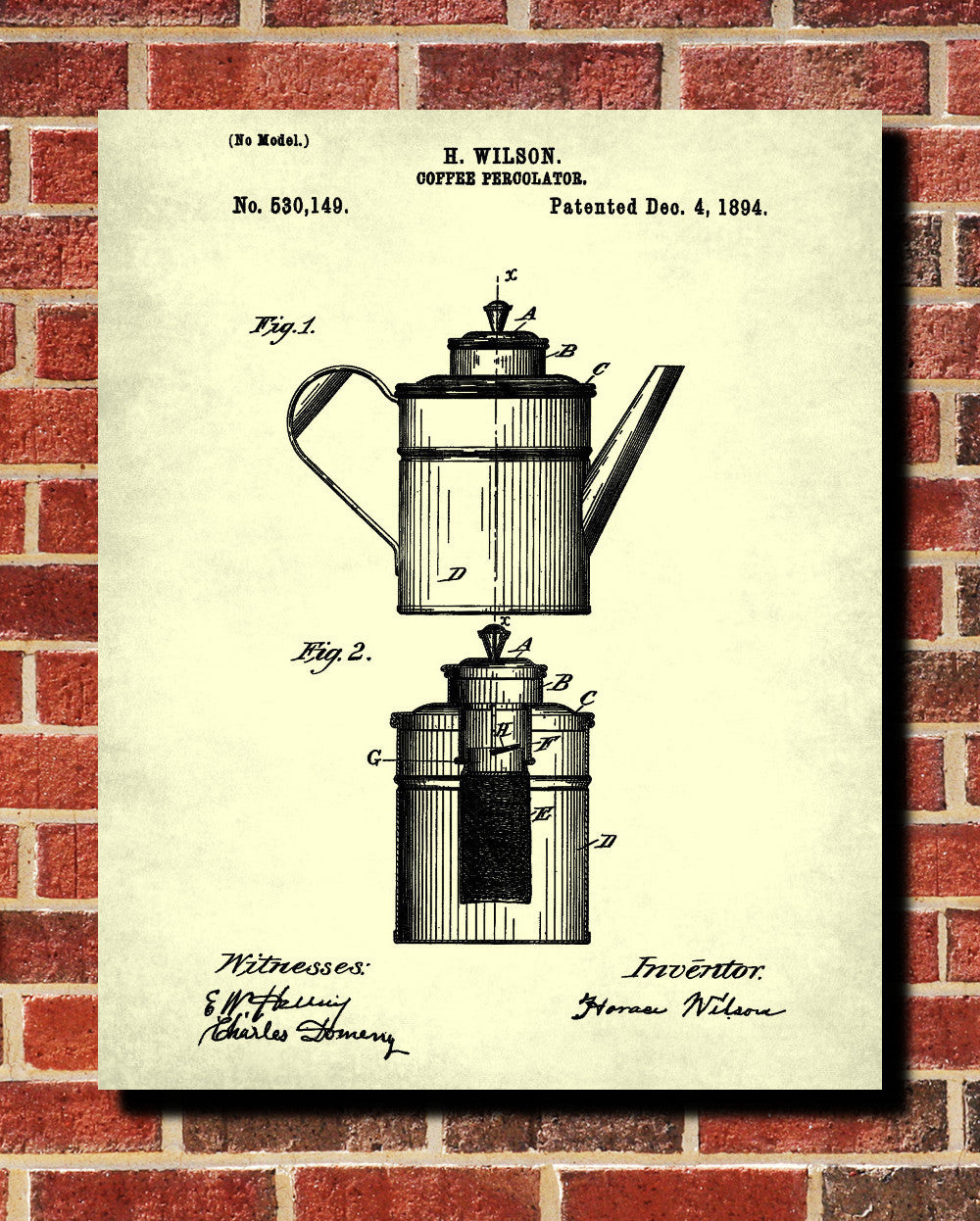 Coffee Percolator Patent Print Cafe Blueprint Kitchen Poster - OnTrendAndFab