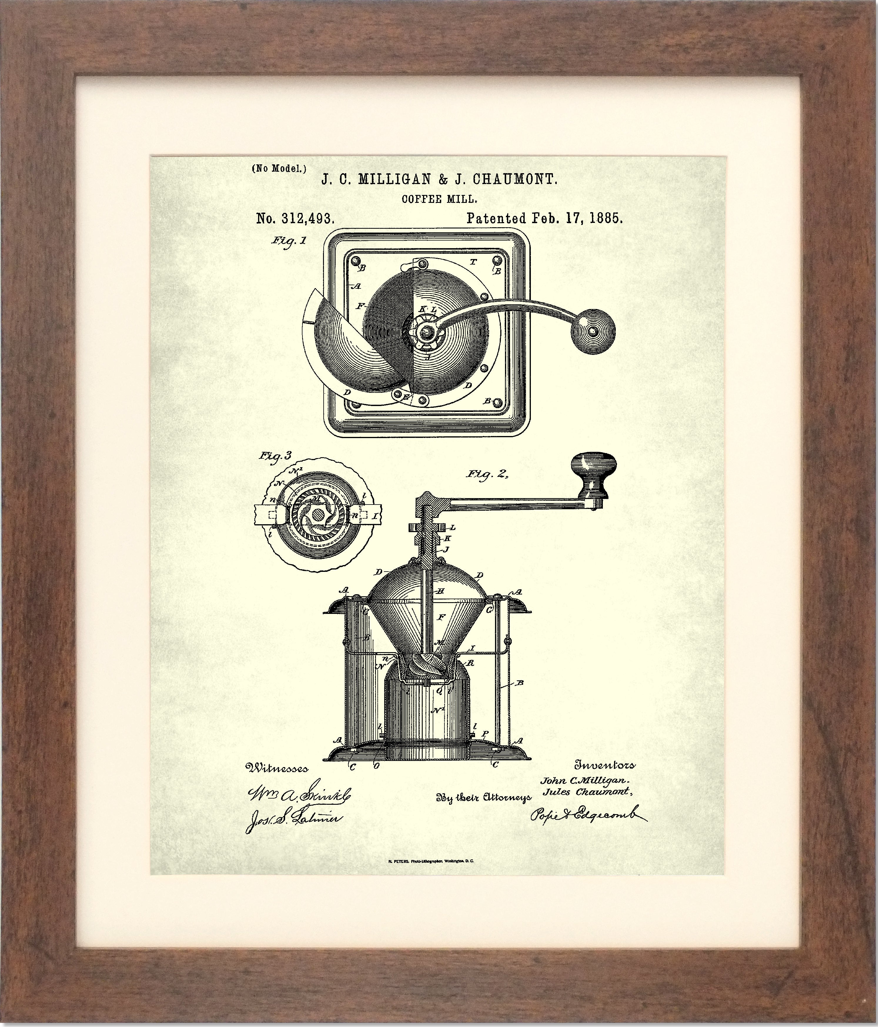 Coffee Grinder Framed Patent Print Limited Edition
