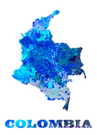 Colombia Map Print Outline Wall Map of Colombia