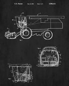 Combine Harvester Patent Print Farm Equipment Poster Farming Art