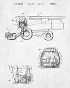 Combine Harvester Patent Print Farm Equipment Poster Farming Art