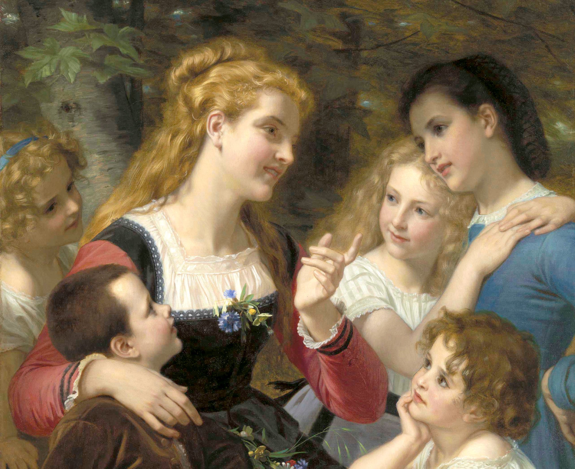 Hugues Merle Fine Art Print, Childrens Tales