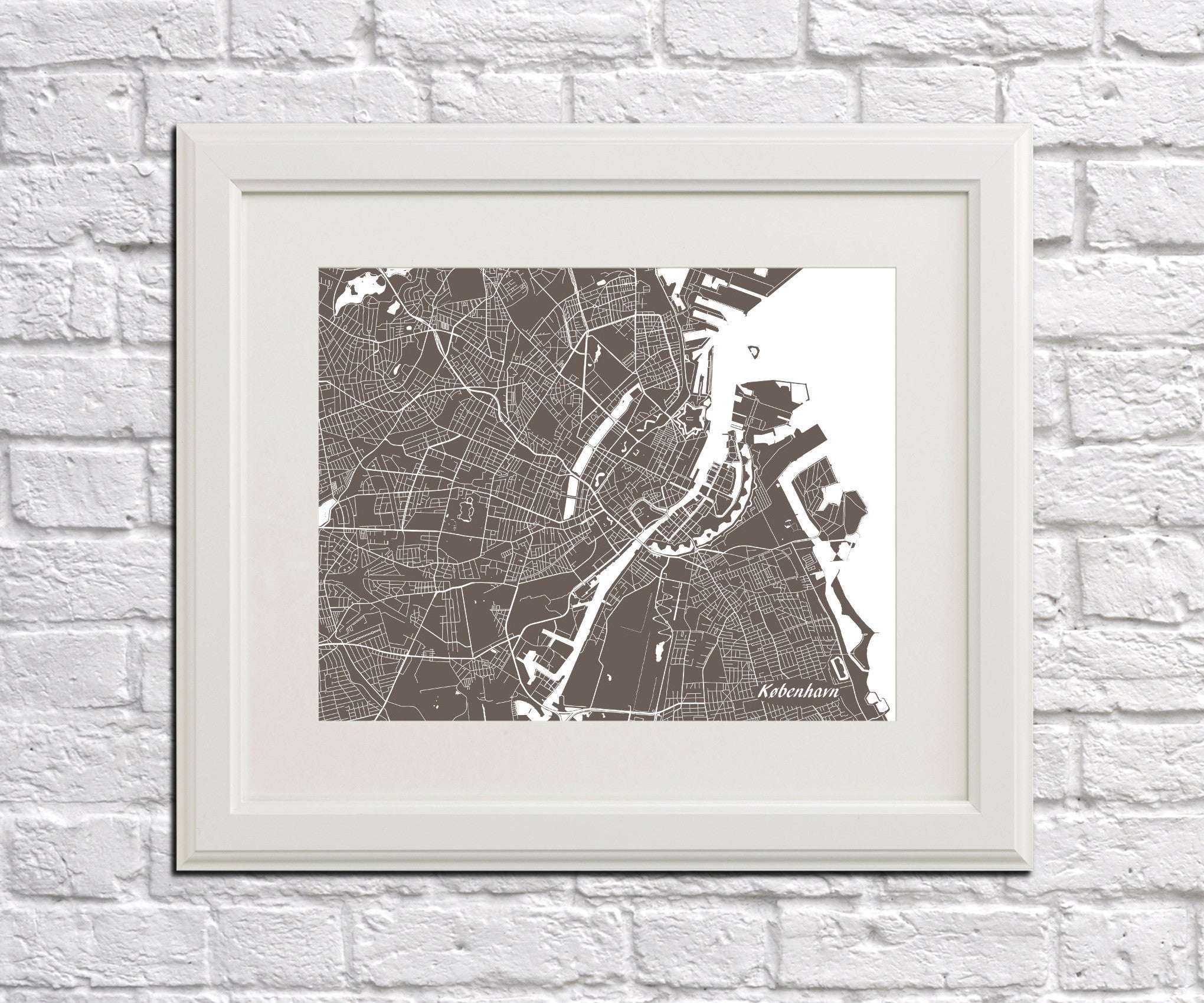 Copenhagen City Street Map Print Custom Map Poster - OnTrendAndFab