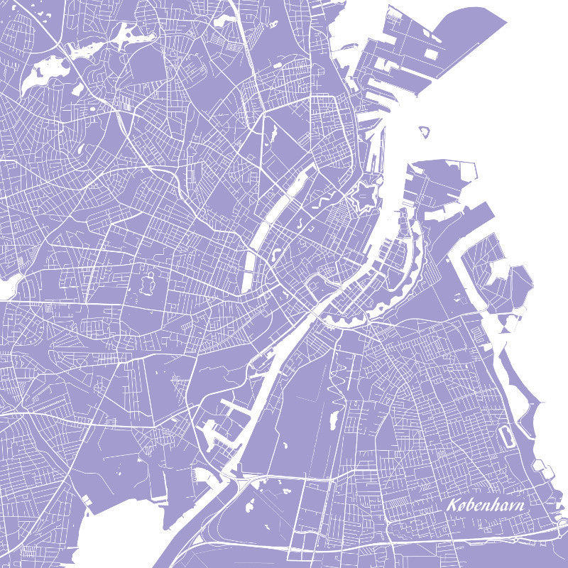 Copenhagen City Street Map Custom Wall Map Poster - OnTrendAndFab