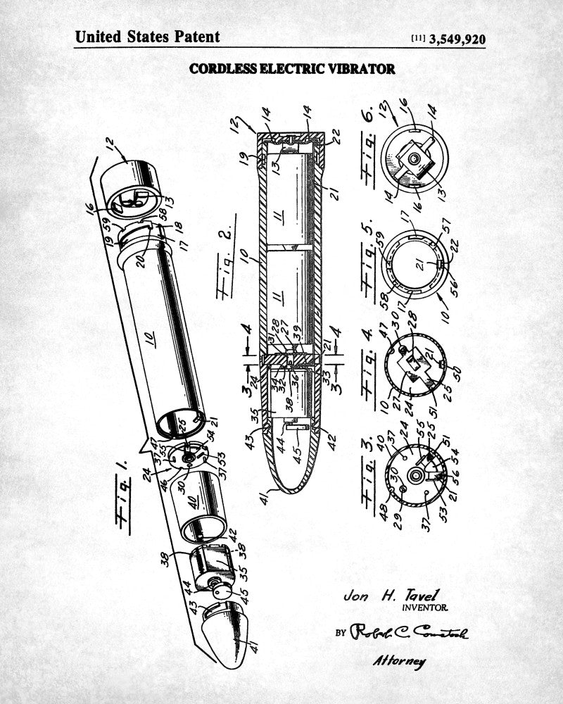 Cordless Electric Vibrator Patent Print