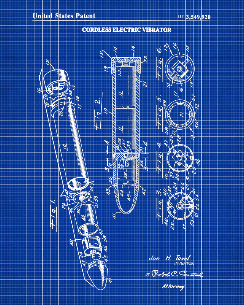 Cordless Electric Vibrator Patent Print