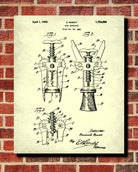 Corkscrew Patent Print Cafe Poster Bar Blueprint Wine - OnTrendAndFab